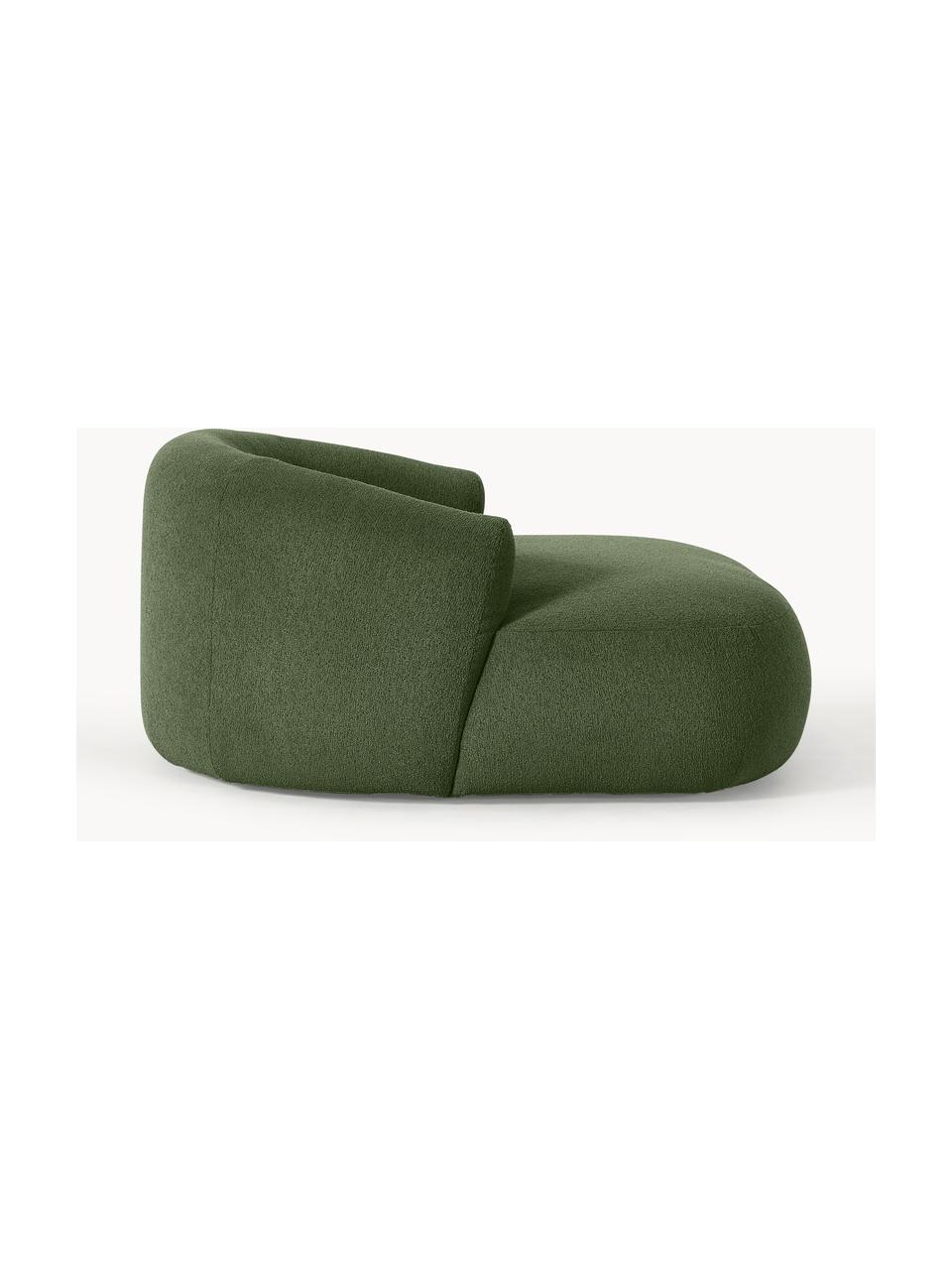 XL bouclé loungefauteuil Sofia, Bekleding: bouclé (100% polyester) M, Frame: sparrenhout, spaanplaat, , Poten: kunststof Dit product is , Bouclé donkergroen, B 145 x D 144 cm