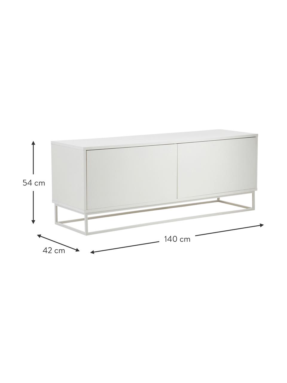 Meuble TV Lyckeby, Blanc, larg. 140 x haut. 54 cm