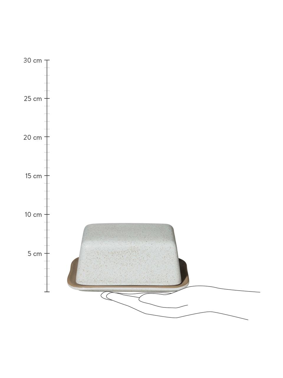 Butterdose Caja in Braun/Beige matt, Steingut, Braun- und Beigetöne, B 16 cm x H 7 cm