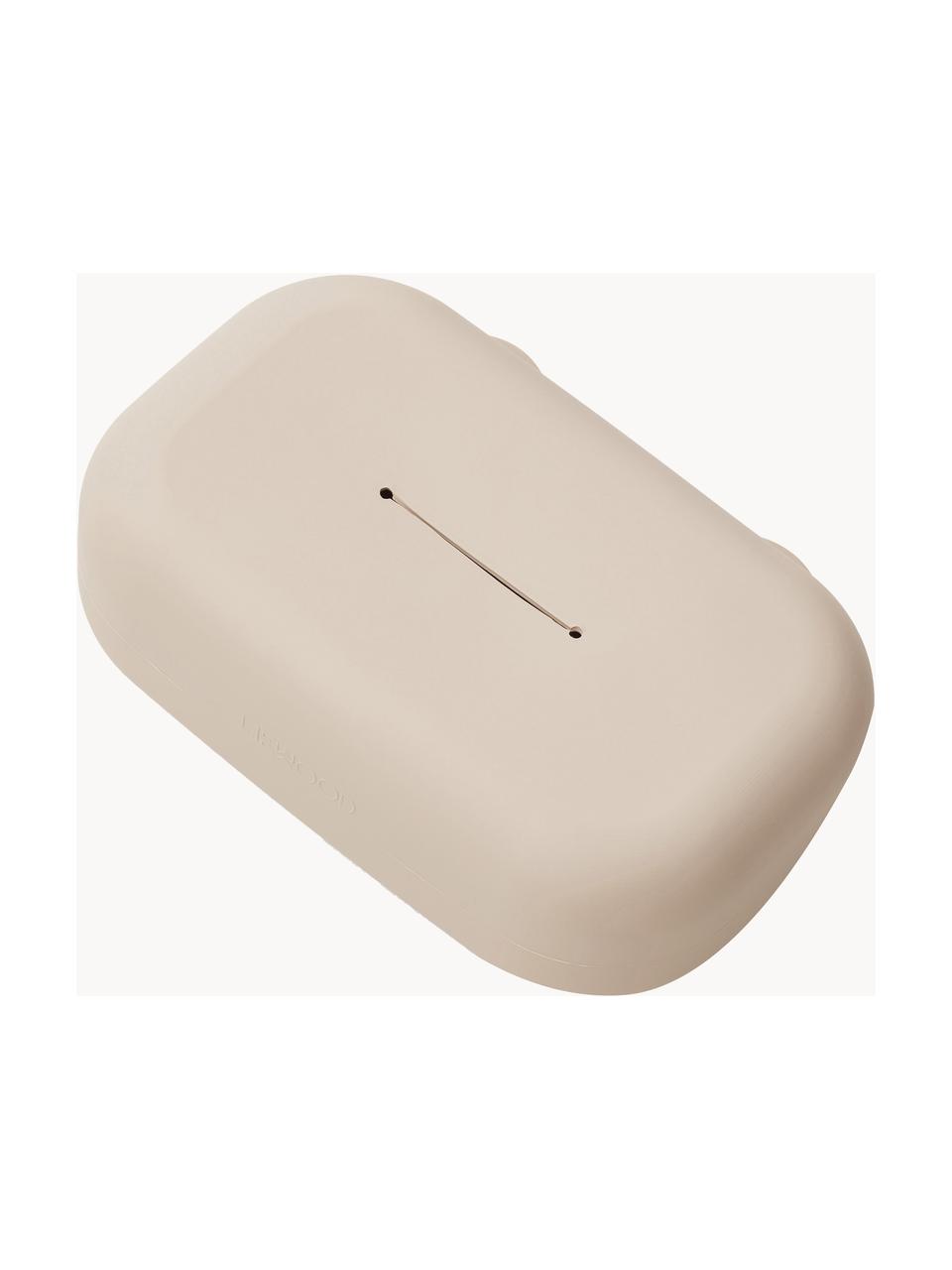 Estuche de toallitas de silicona Emi, Silicona, Beige claro, An 19 x F 12 cm