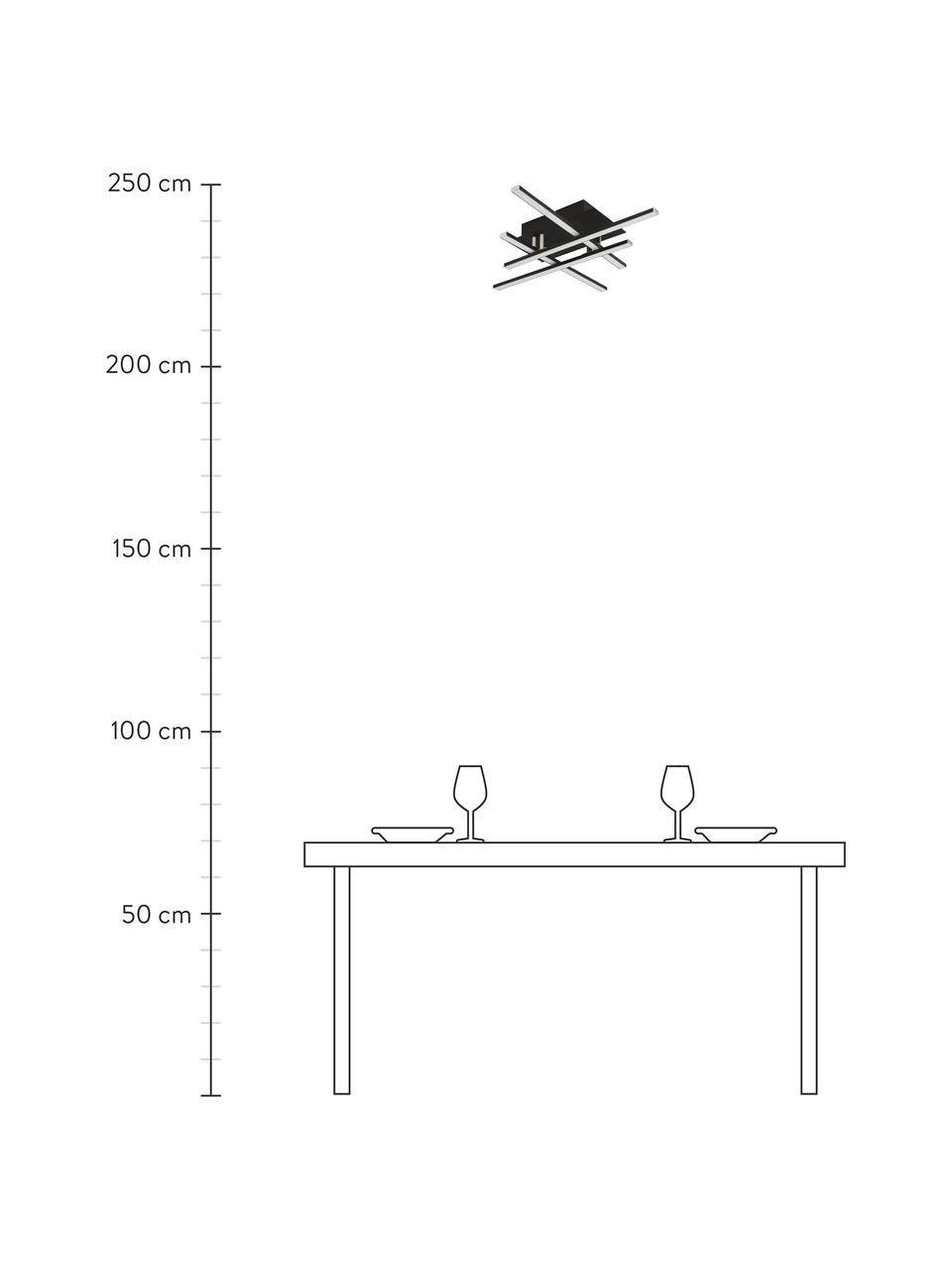 Dimmbare LED-Deckenleuchte Matrix, Lampenschirm: Aluminium, beschichtet, Baldachin: Metall, beschichtet, Schwarz, matt, Weiß, 46 x 9 cm