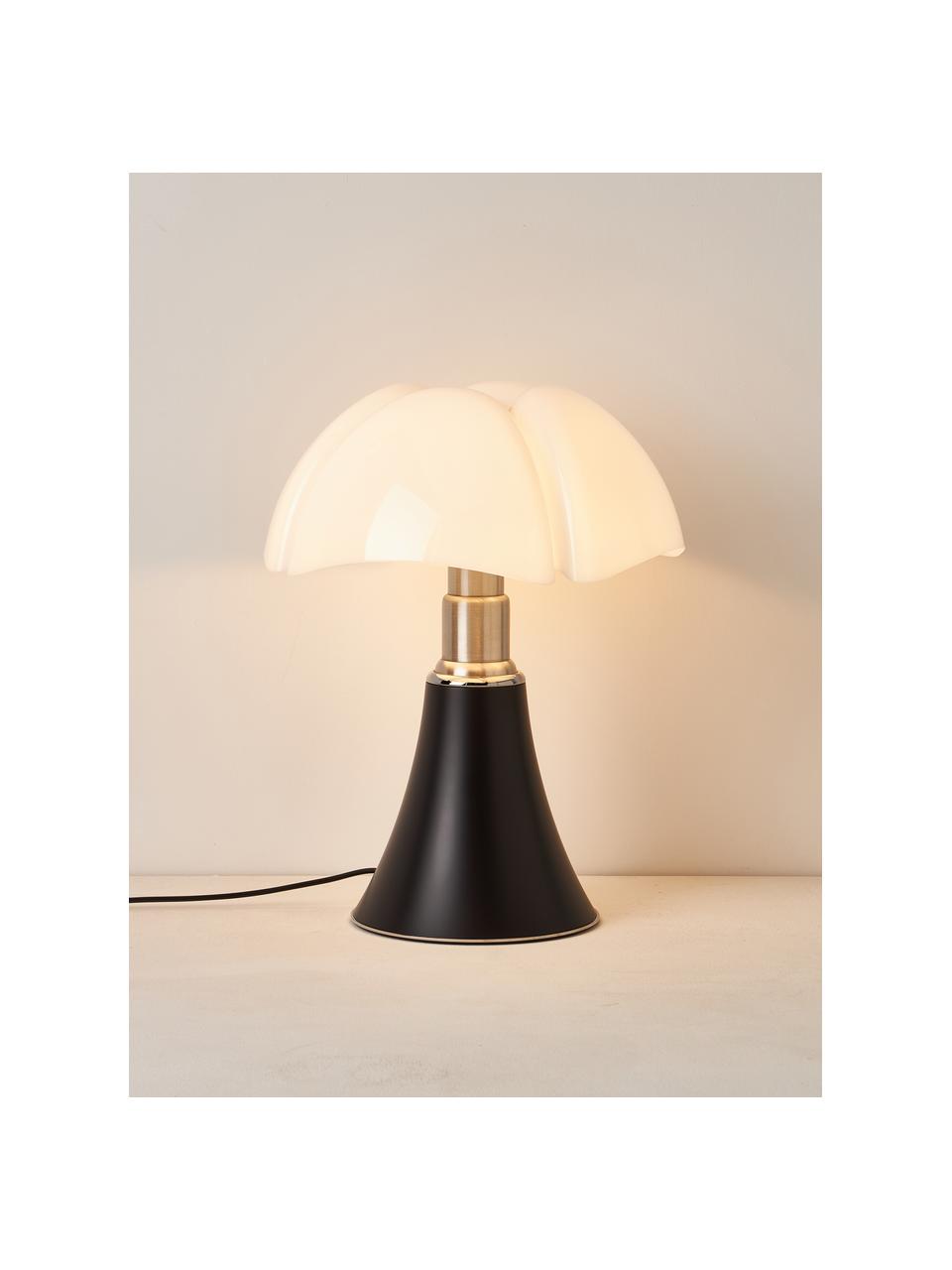 Lampa stołowa LED z funkcją przyciemniania Pipistrello, Stelaż: metal, aluminium, lakiero, Czarny, matowy, Ø 40 x W 50 cm