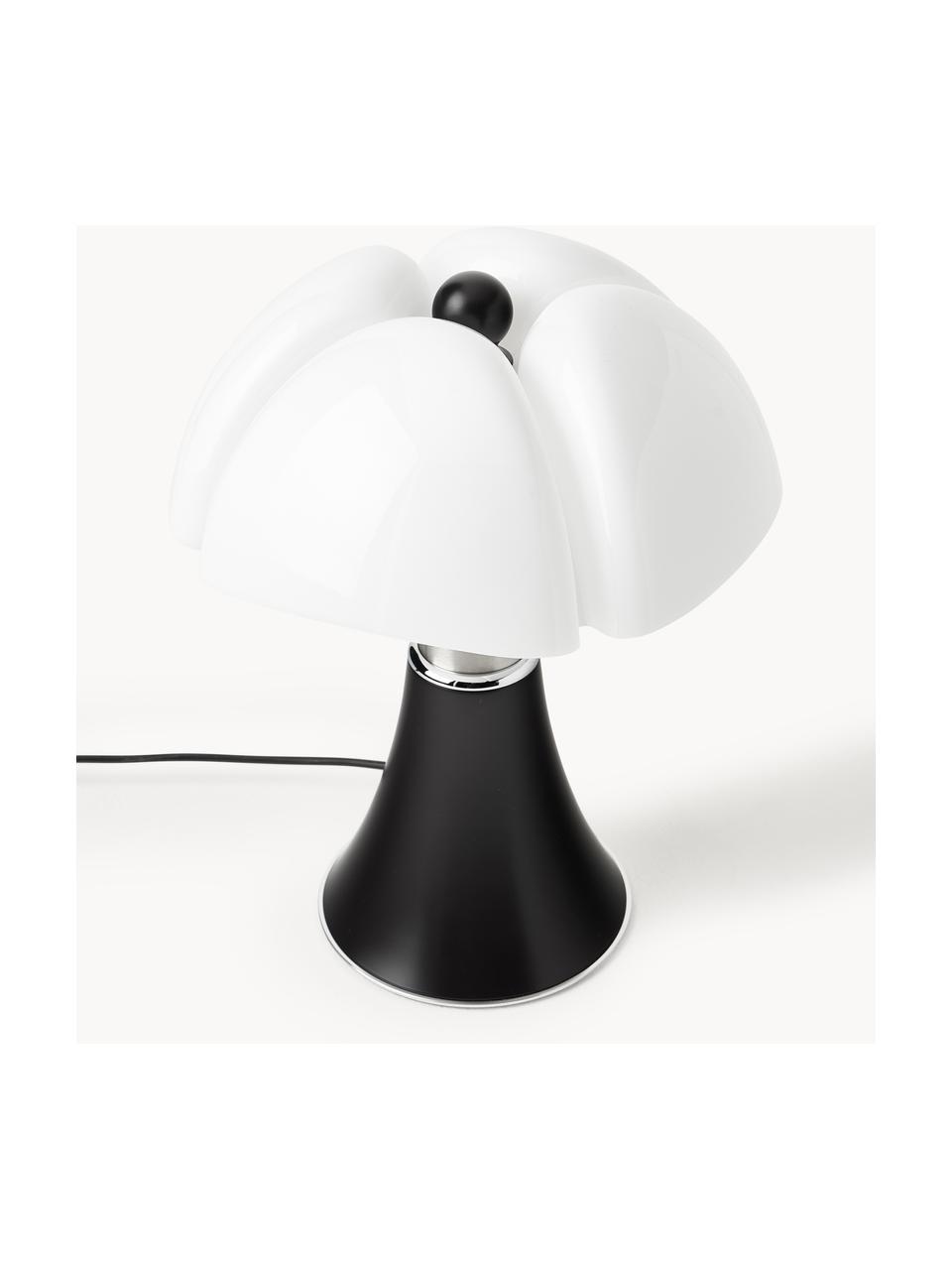 Grote dimbare LED tafellamp Pipistrello, in hoogte verstelbaar, Mat zwart, Ø 40 x H 50-62 cm