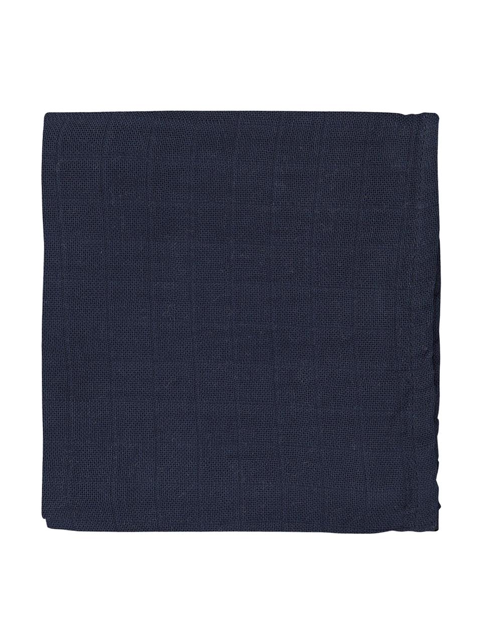 Pañales de tela Muslin, 2 uds., 100% algodón ecológico, Azul oscuro, An 70 x L 70 cm