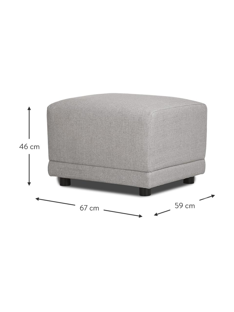 Sofa-Hocker Ari in Grau, Bezug: 100% Polyester Der hochwe, Gestell: Massivholz, Sperrholz, Füße: Kunststoff, Webstoff Grau, B 67 x T 59 cm