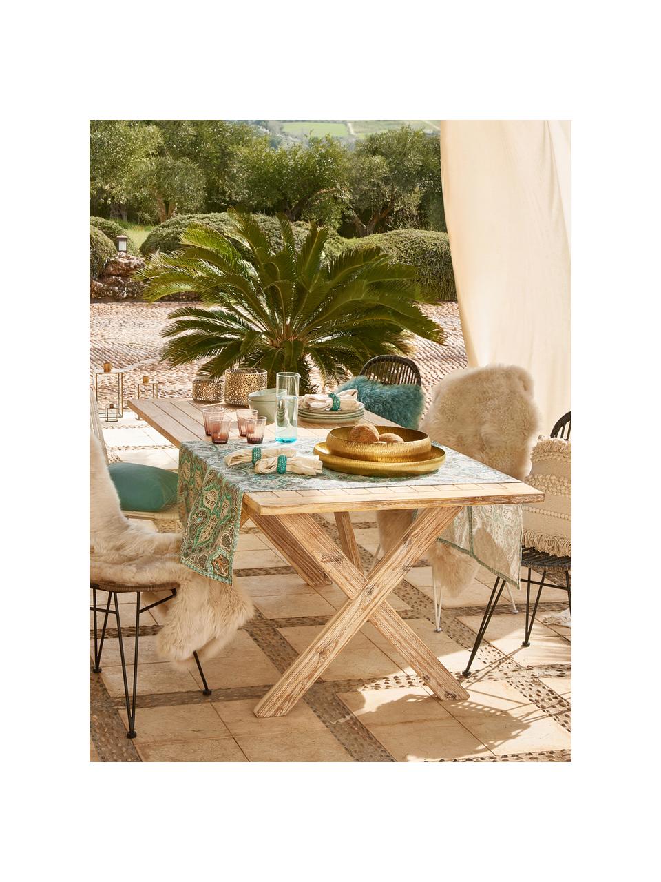 Table de jardin en bois Arizona, Bois d'acacia, blanc délavé, Acacia, blanc délavé, larg. 200 x prof. 90 cm