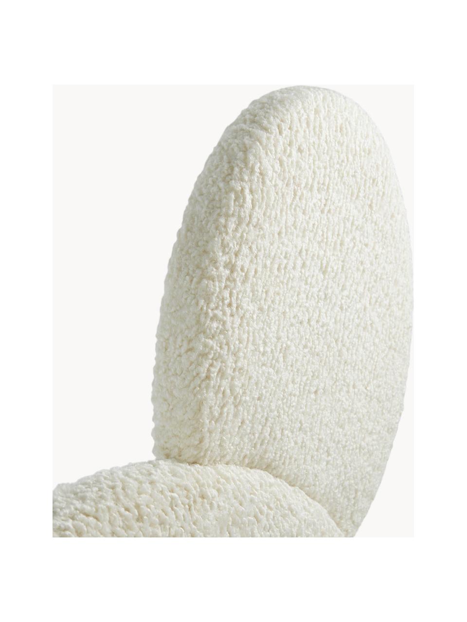 Tête de lit en tissu peluche Mikke, Polyester, contreplaqué et mousse, Blanc, larg. 147 x haut. 115 cm