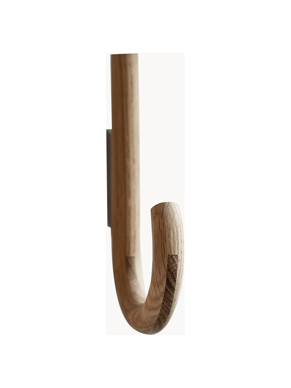 Gancio da parete in legno di quercia Umbrella, in diverse dimensioni, Legno di quercia, argento, Larg. 13 x Alt. 19 cm