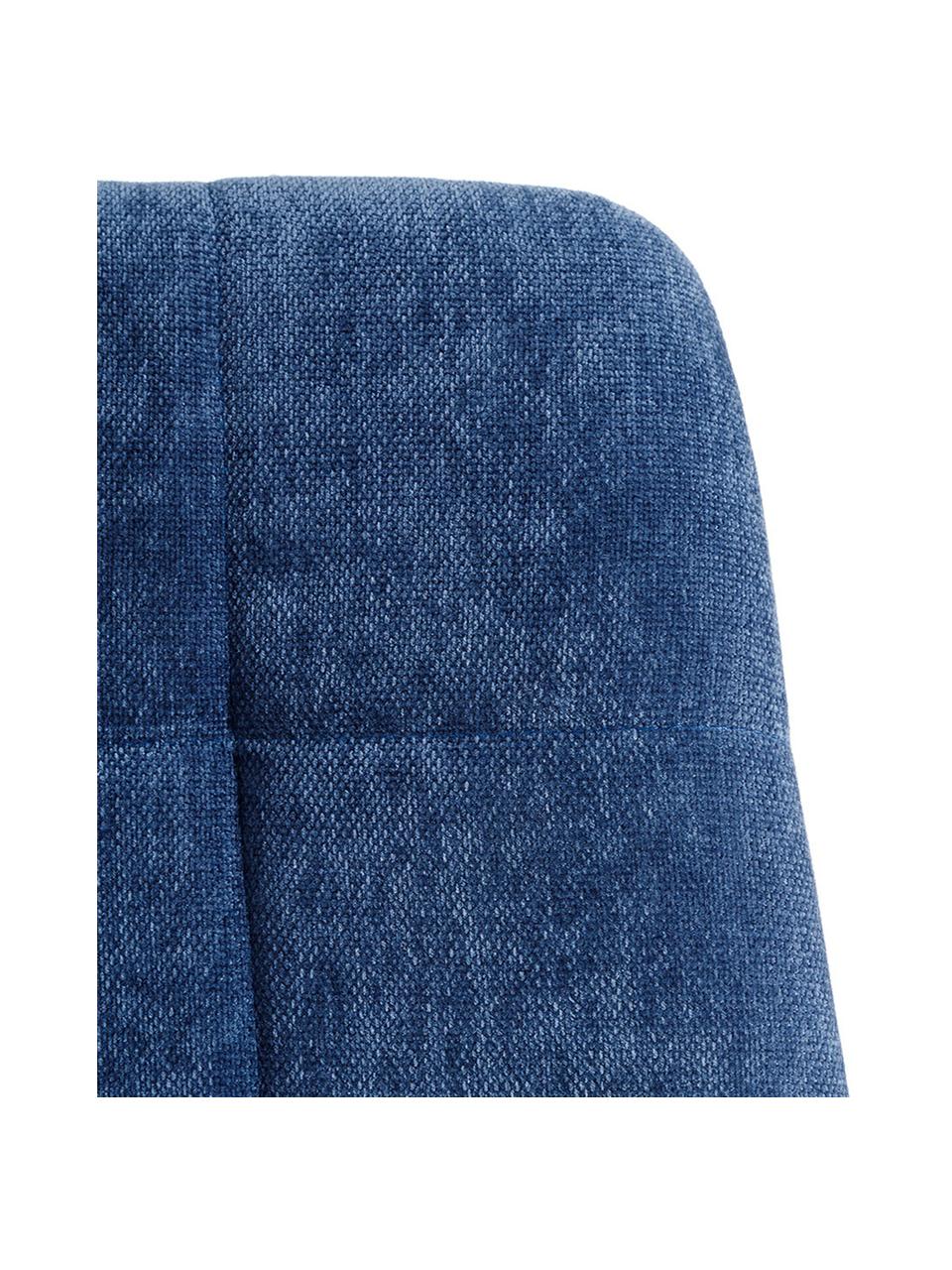 Silla tapizada Smooth, Tapizado: 100% poliéster, Estructura: tablero de fibras de dens, Patas: hierro, Azul, An 43 x Al 88 cm