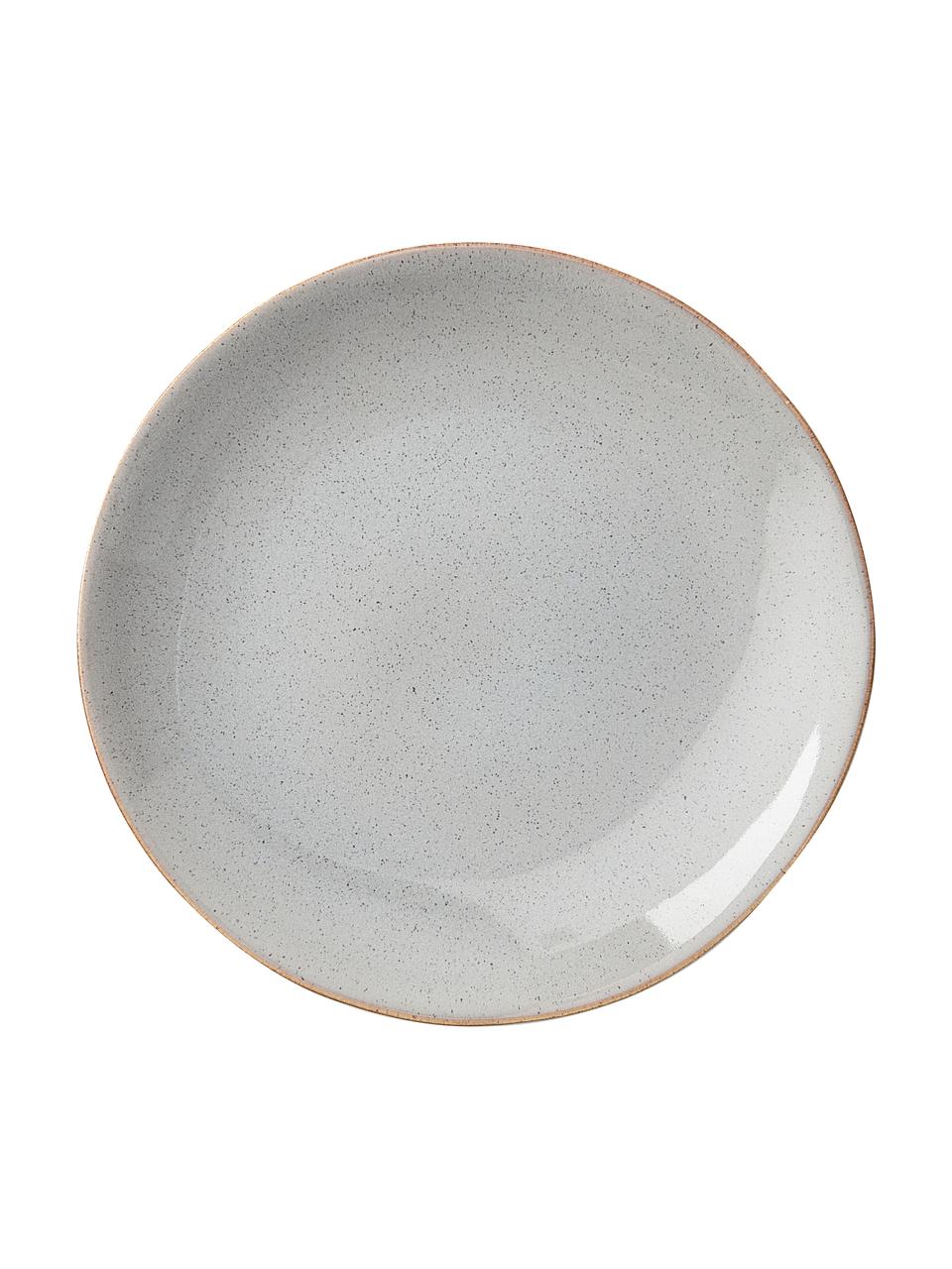 Piattino da dessert con smalto reattivo Hali 4 pz, Gres smaltato, Blu-grigio con bordo marrone, Ø 20 x Alt. 3 cm