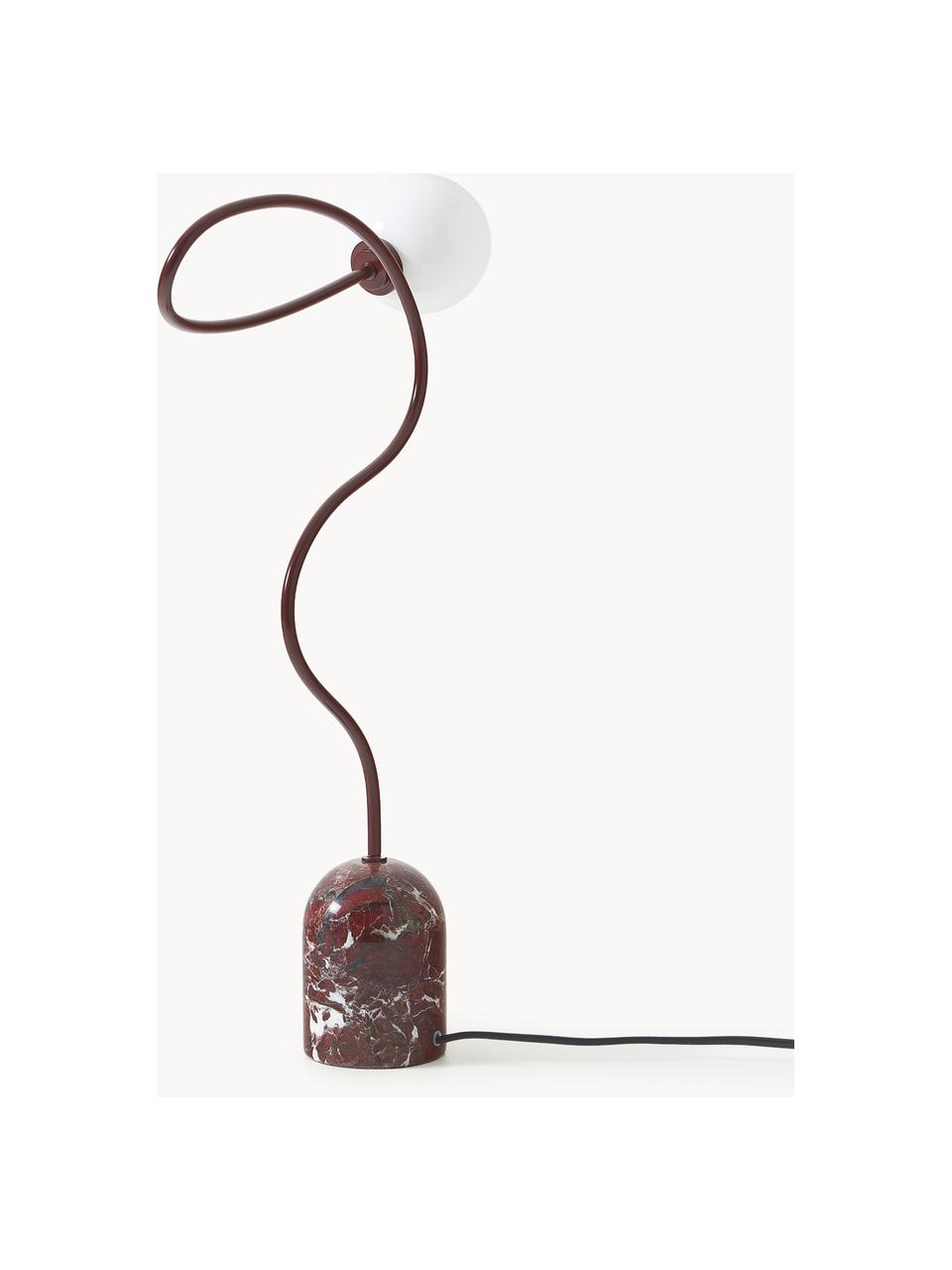 Stolová lampa s mramorovým podstavcom Alina, Vínovočervená, mramorovaná, Š 33 x V 51 cm