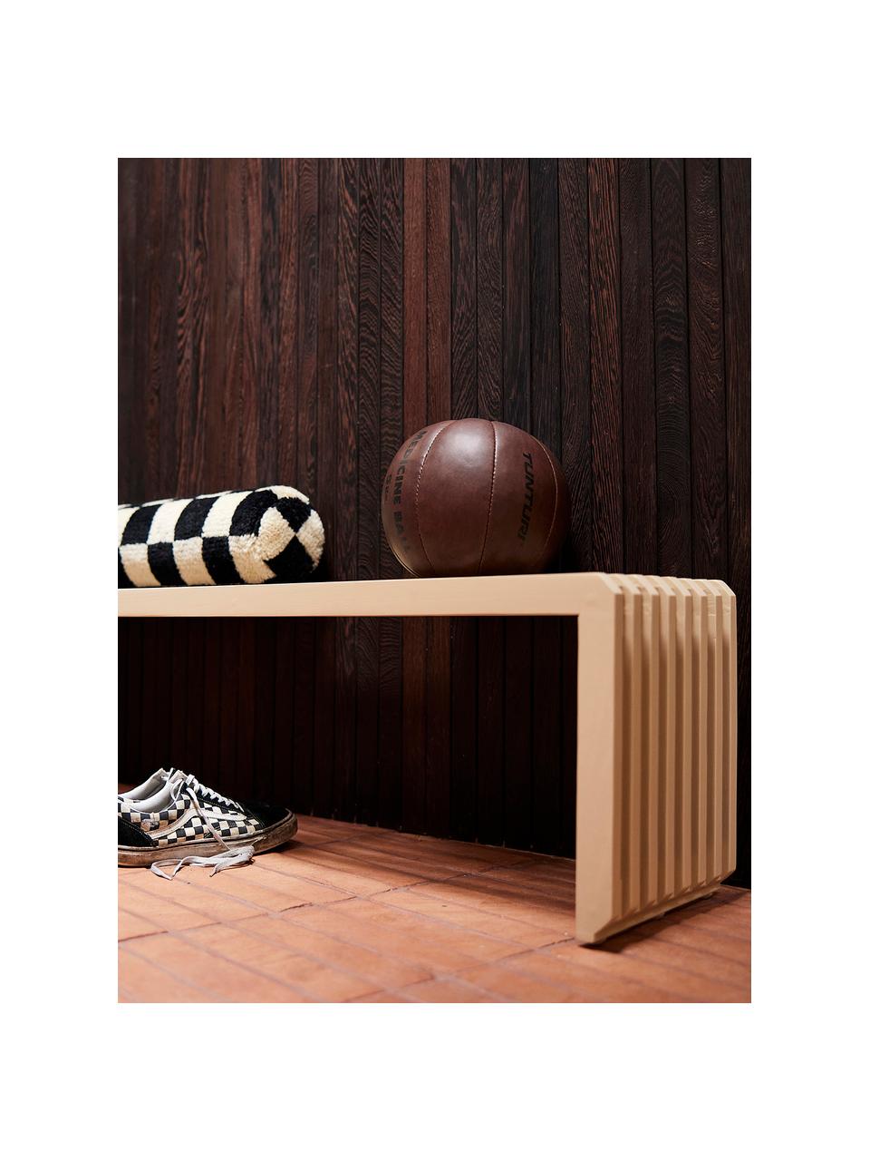 Panca in legno Sungkai Bancu, Legno Sungkai, Beige chiaro, Larg. 160 x Alt. 35 cm