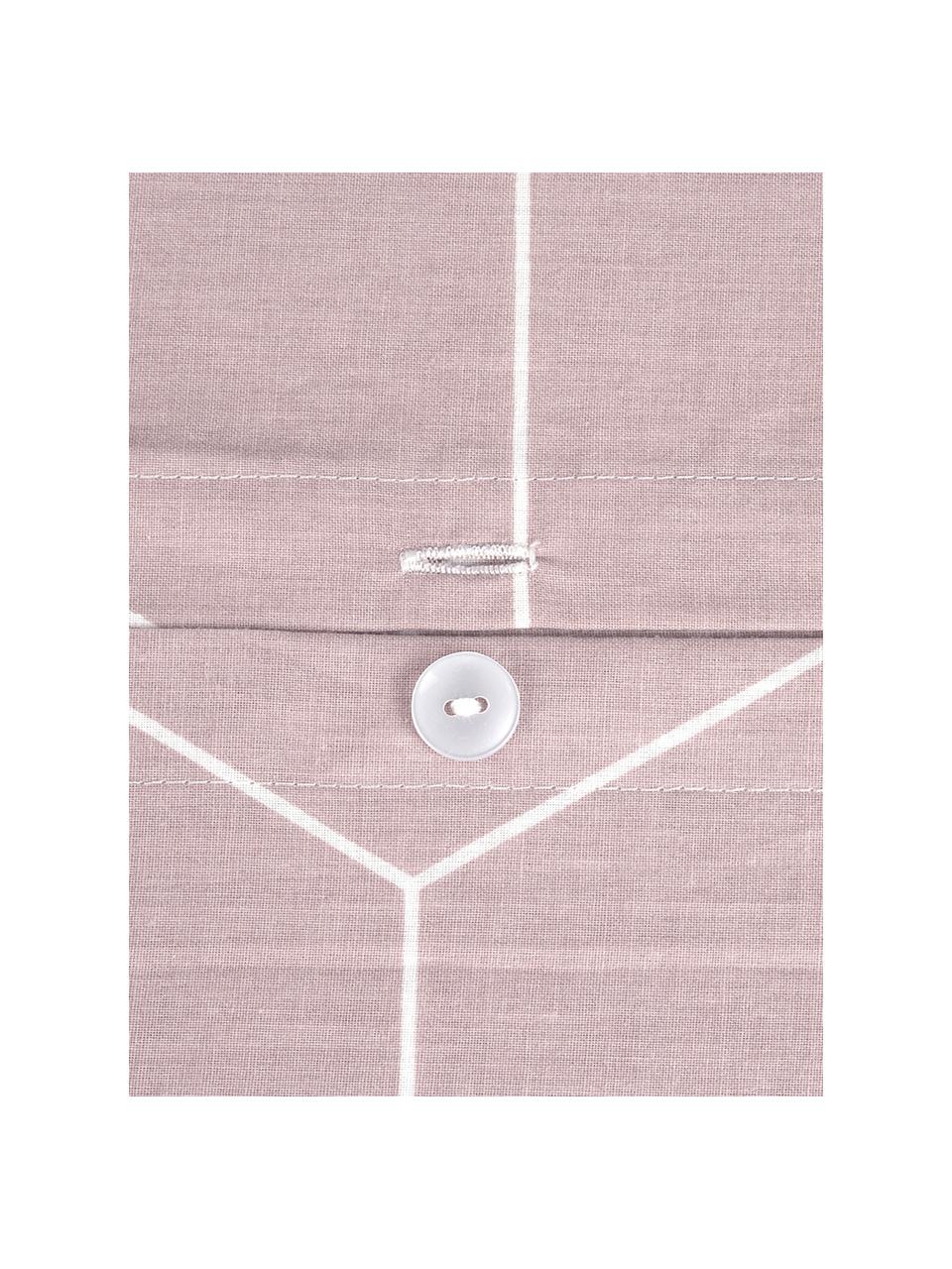 Funda de almohada de algodón Lynn, 50 x 70 cm, Rosa palo, blanco crema, An 50 x L 70 cm