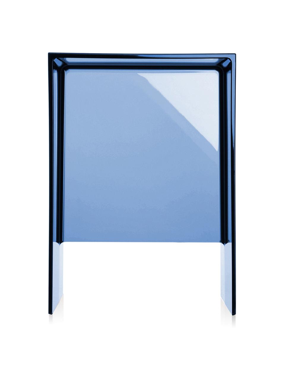 Kruk/bijzettafel Max-Beam in blauw, Gekleurd, transparant polypropyleen, Greenguard-gecertificeerd, Blauw, B 33 x H 47 cm