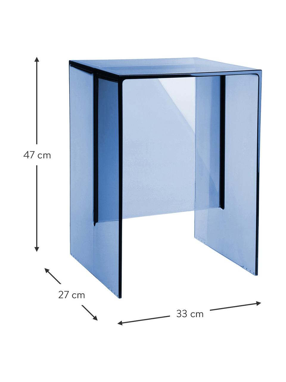 Mesa auxiliar de diseño Max-Beam, Vidrio acrílico tintado con certificado Greenguard, Azul, An 33 x Al 47 cm