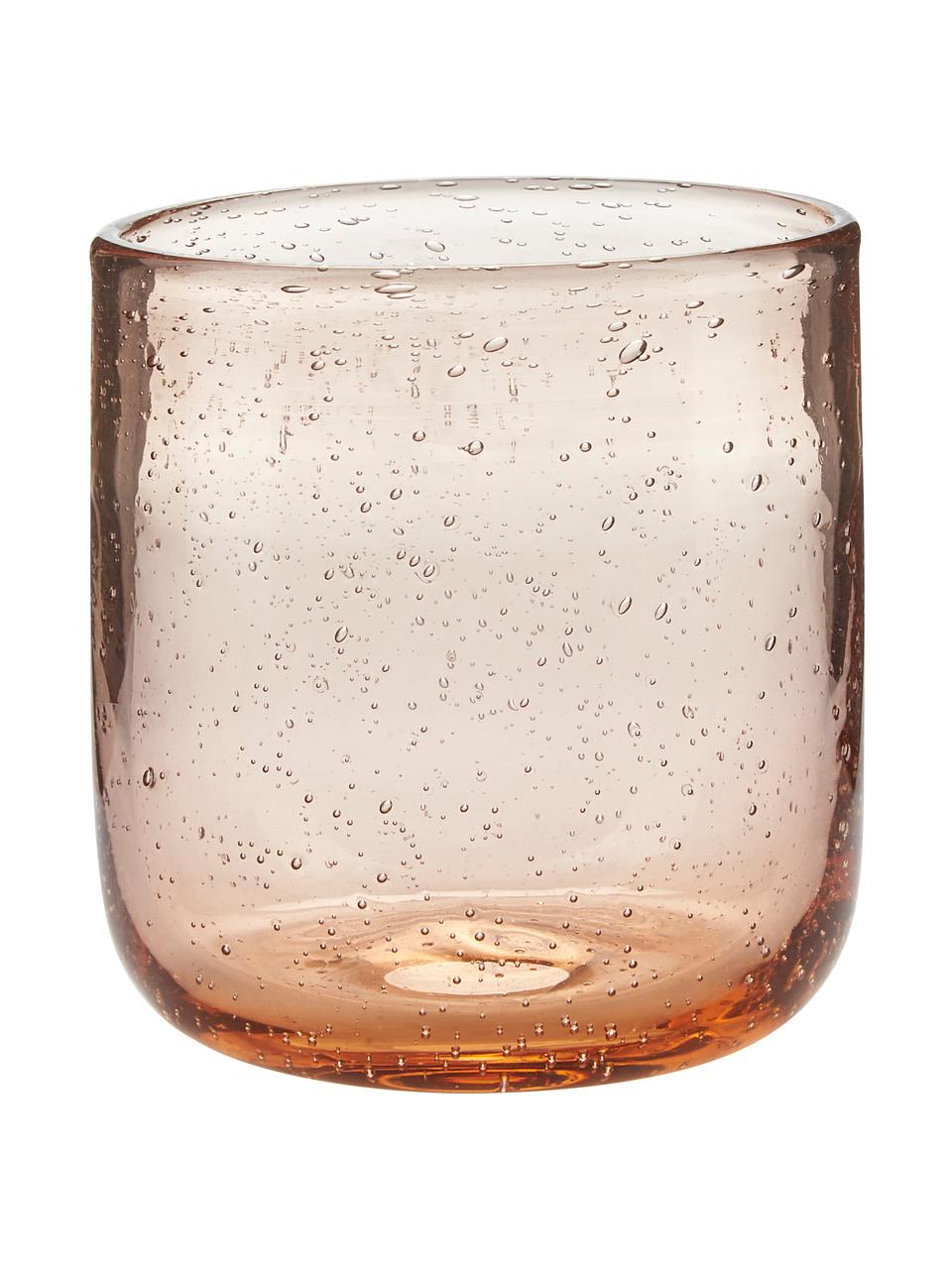 Verre à eau soufflé bouche rose Leyla, 6 pièces, Verre, Rose, transparent, Ø 8 x haut. 9 cm, 300 ml