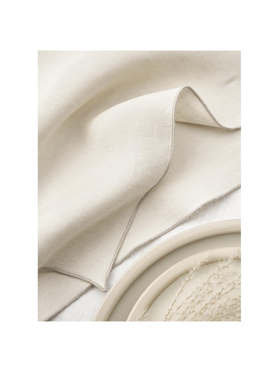 Tovagliolo in lino con tagliacuci Kennedy 4 pz, 100% lino lavato, certificato lino europeo, Beige, Larg. 45 x Lung. 45 cm
