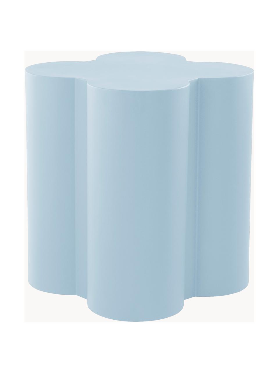 Table d'appoint de forme organique Gilles, Fer, revêtement par poudre, Bleu ciel, Ø 43 x haut. 51 cm