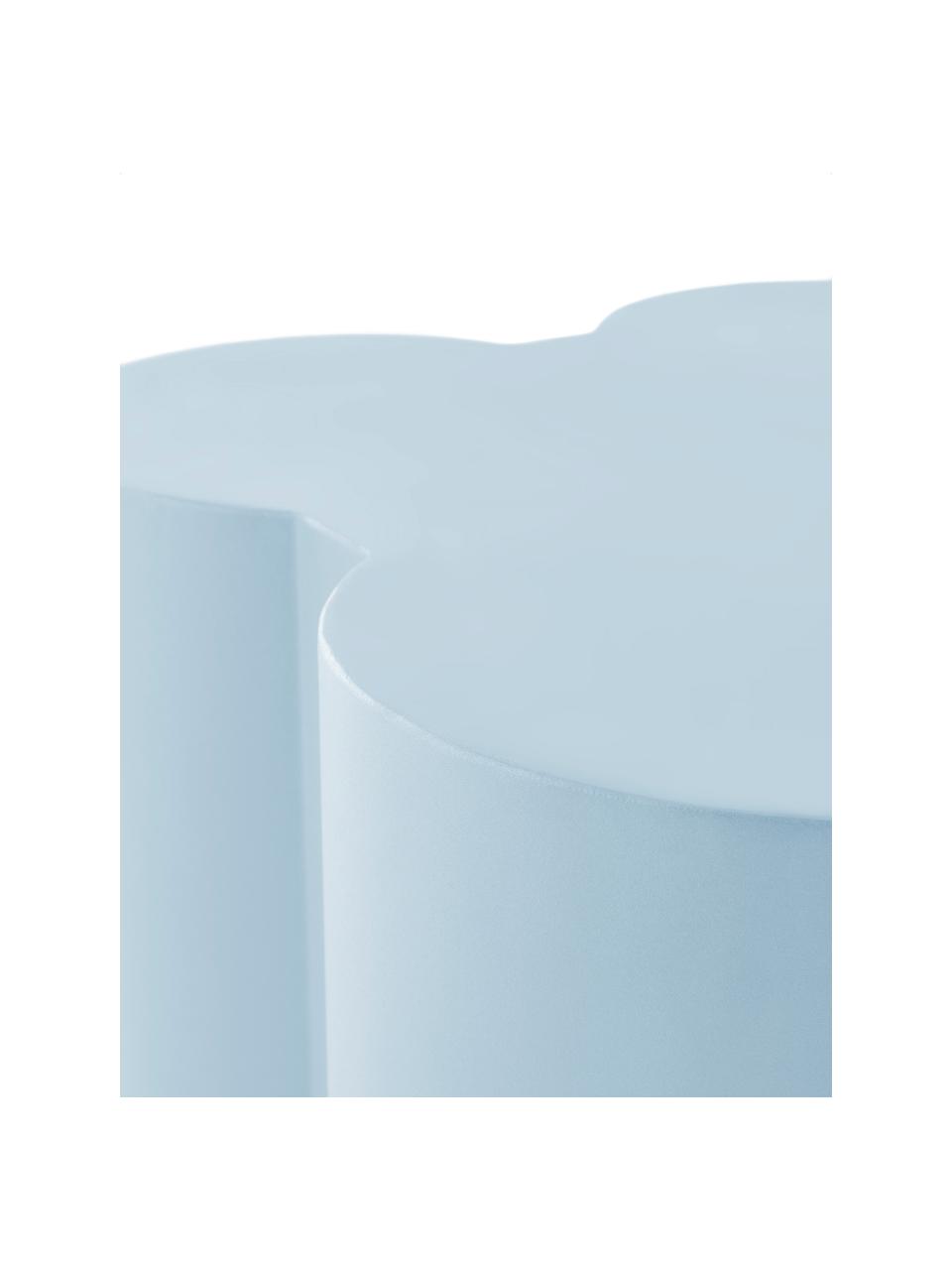 Mesa auxiliar con forma orgánica Gilles, Hierro con pintura en polvo, Azul claro, Ø 43 x Al 51 cm
