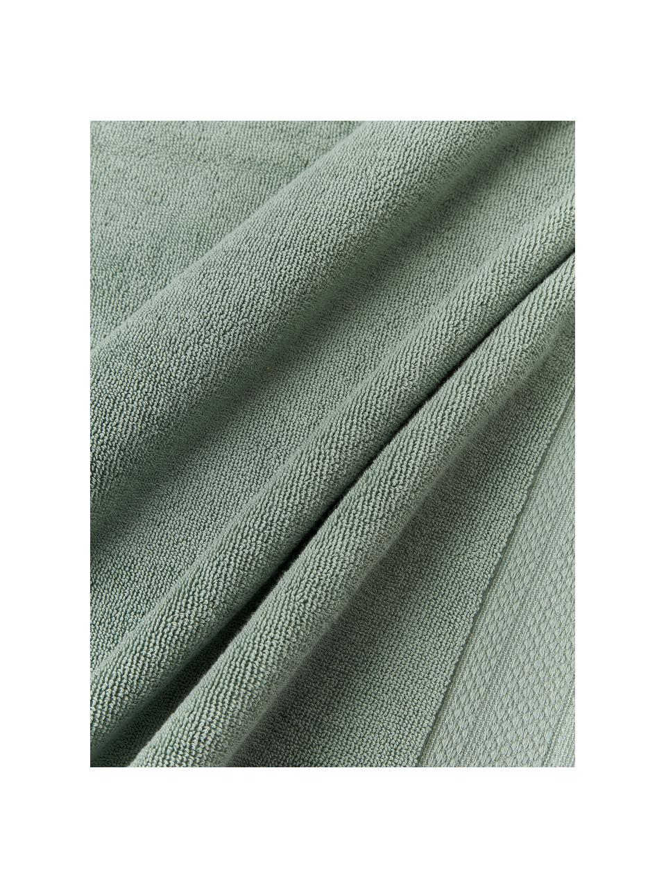 Handtuch-Set Premium aus Bio-Baumwolle, 3-tlg., 100 % Bio-Baumwolle, GOTS-zertifiziert (von GCL International, GCL-300517)
 Schwere Qualität, 600 g/m², Salbeigrün, Set mit verschiedenen Größen