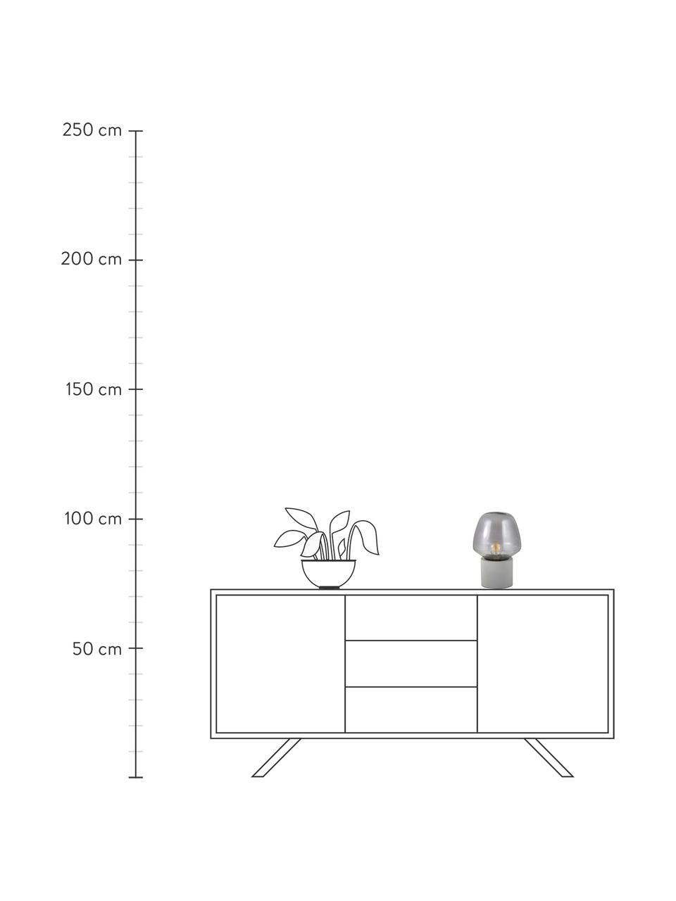 Kleine tafellamp Christina met betonnen voet, Lampenkap: glas, Lampvoet: beton, Betongrijs, grijs, Ø 20 x H 30 cm