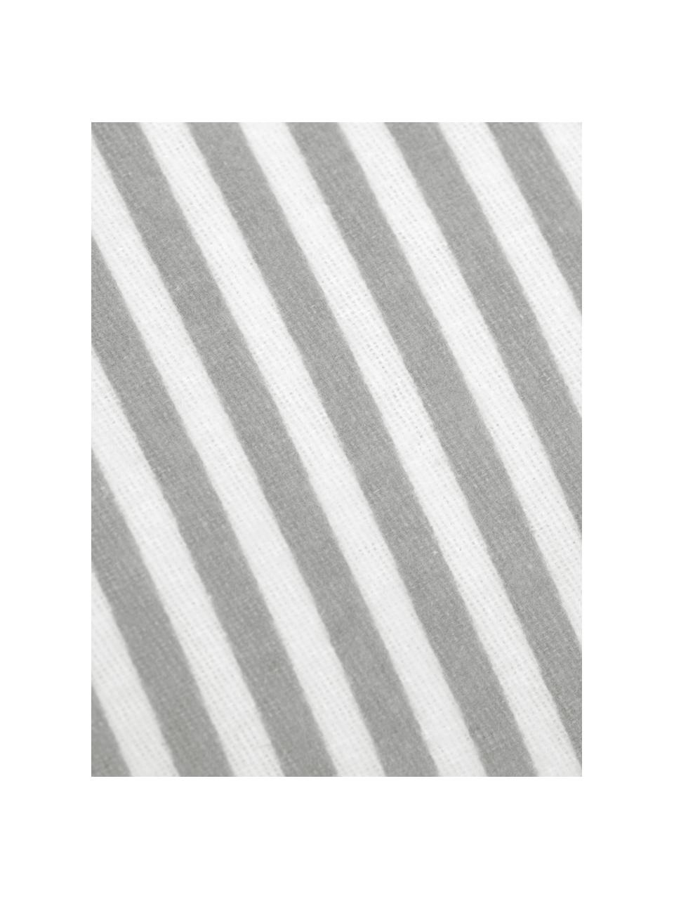 Flanell-Wendekissenbezug Dora, gestreift, Webart: Flanell Flanell ist ein k, Grau, Weiss, 65 x 100 cm