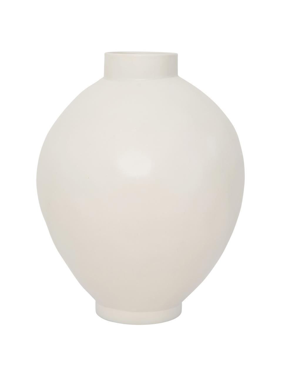Vase fait main grès blanc Hush, Grès cérame, Blanc, mat, Ø 27 x haut. 36 cm