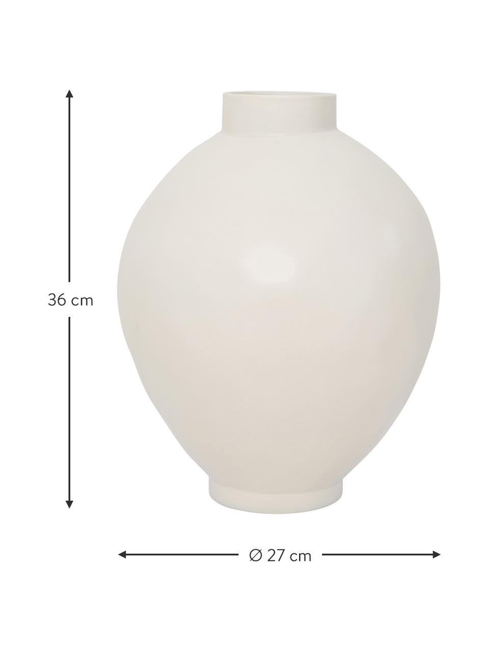 Handgefertigte Steingut-Vase Hush in Weiß, Steingut, Weiß, matt, Ø 27 x H 36 cm