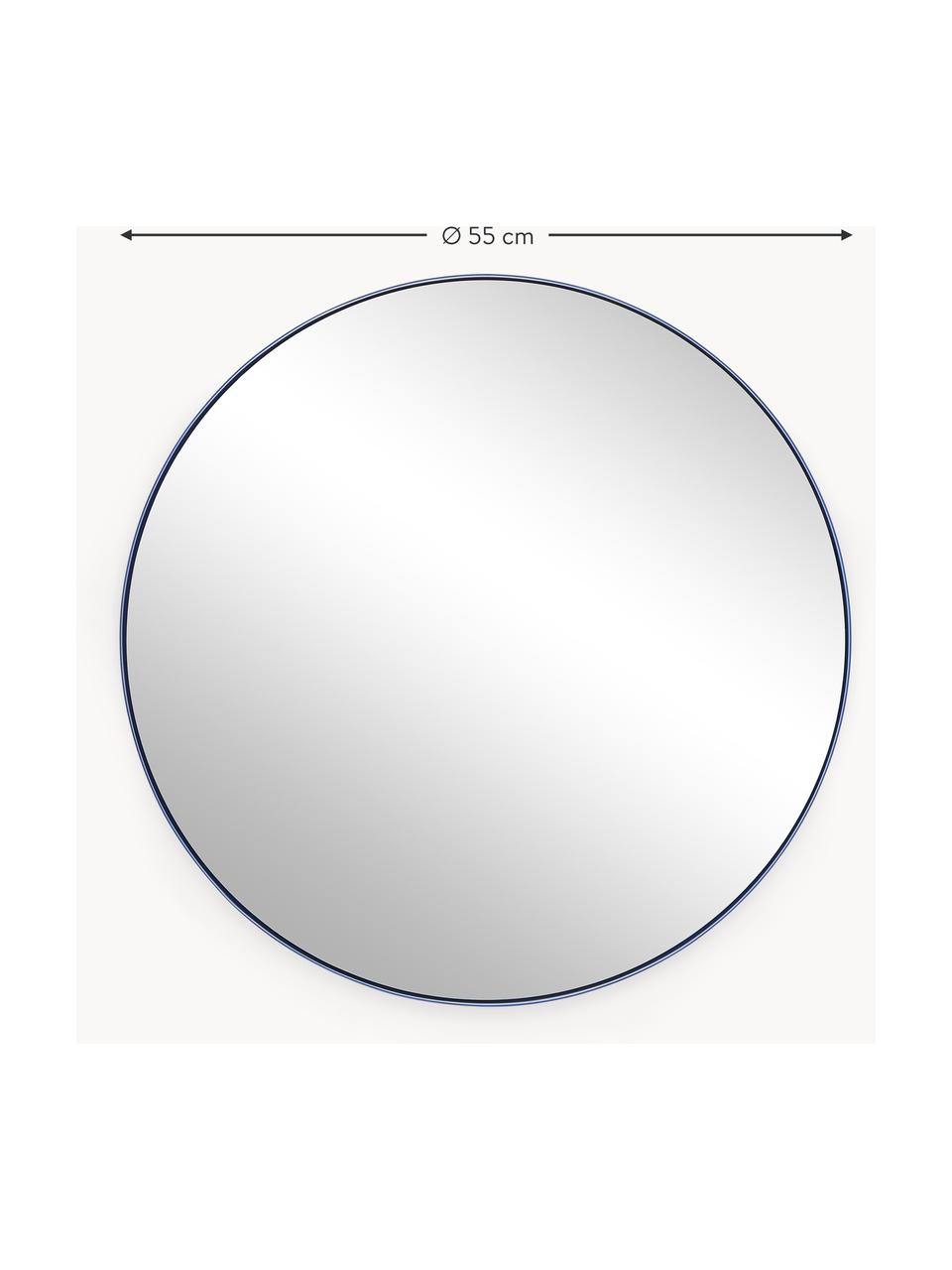 Kulaté nástěnné zrcadlo Ivy, Modrá, Ø 55 cm, H 3 cm