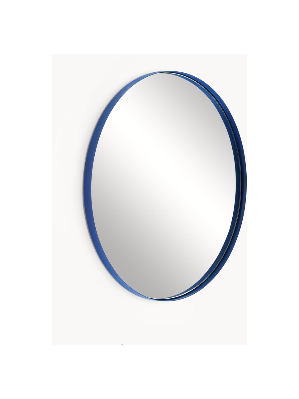 Miroir mural rond cadre en métal bleu Ivy, Bleu, Ø 55 x prof. 3 cm