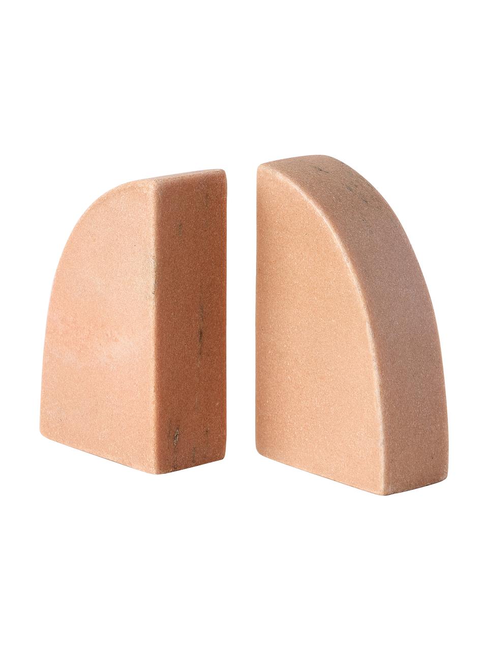 Podpórka do książek z marmuru Natasha, 2 szt., Marmur, Terakota, marmurowy, S 10 x W 16 cm