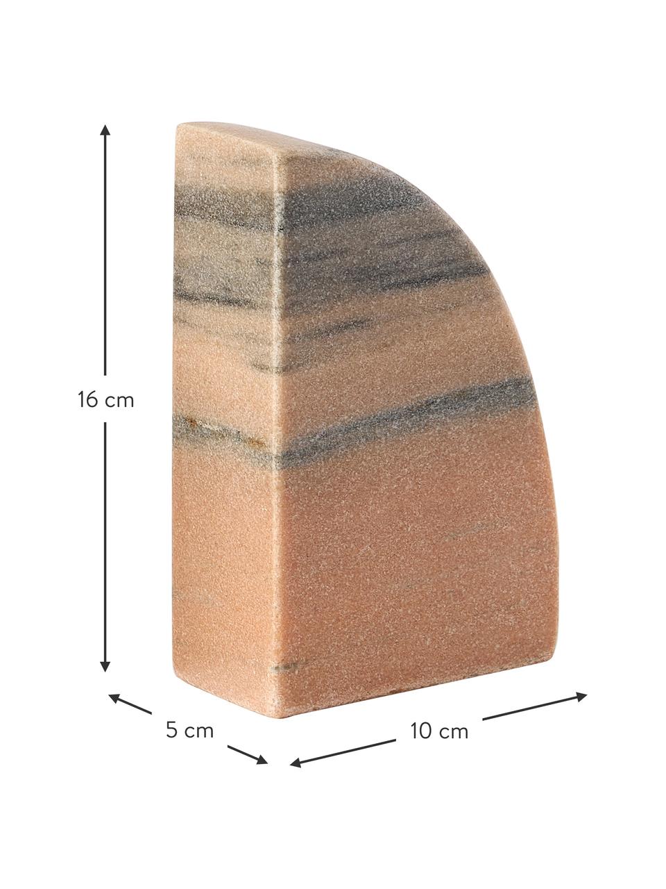 Marmeren boekensteun Natasha, 2 stuks, Marmer, Terracotta, gemarmerd, B 10 x H 16 cm