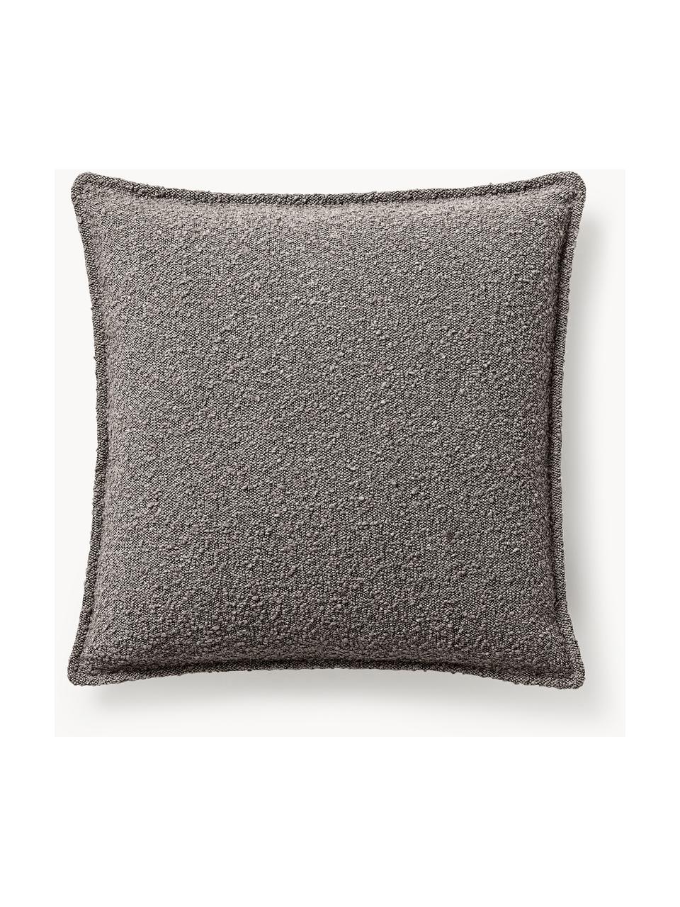 Bouclé-Sofa-Kissen Lennon, Hülle: 80 % Polyester, 20 % Acry, Bouclé Greige, B 70 x L 70 cm