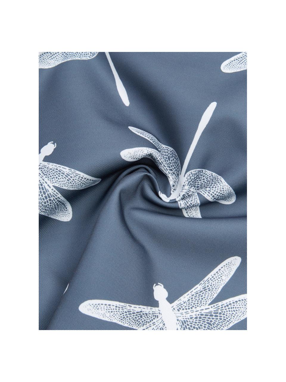 Outdoor-Kissen Dragonfly mit Libellenmotiven, 100% Polyester, Dunkelgrau, Weiss, 47 x 47 cm