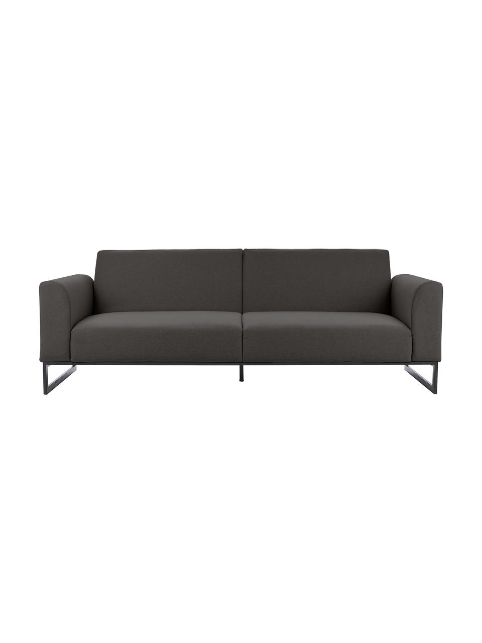Sofá cama Josephine (3 plazas), Tapizado: 100% poliéster Alta resis, Estructura: madera de pino maciza y m, Patas: metal, Tejido gris antracita, An 238 x F 85 cm