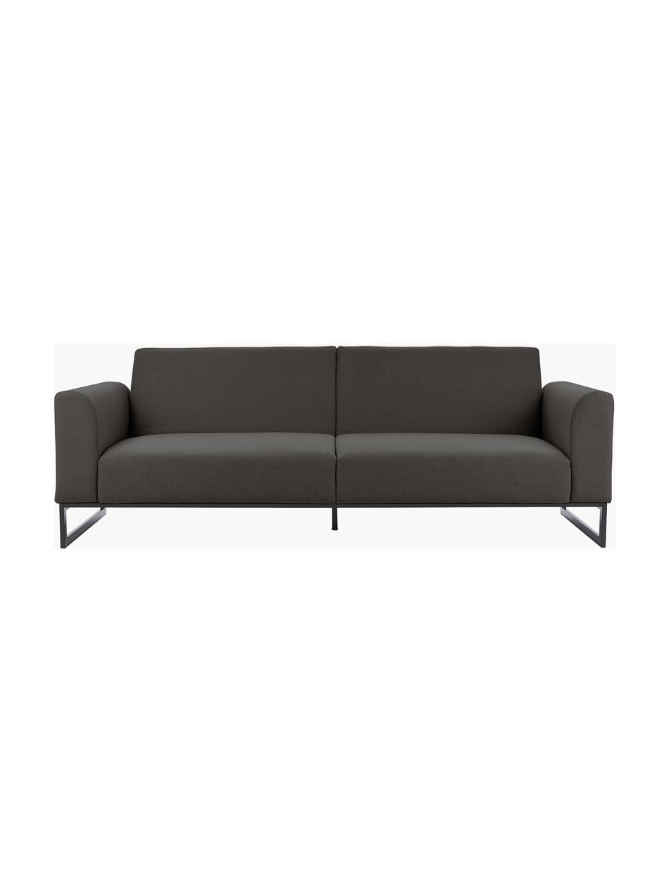 Sofá cama Josephine (3 plazas), Tapizado: 100% poliéster Alta resis, Estructura: madera de pino maciza y m, Patas: metal Este producto está , Tejido gris antracita, An 238 x F 85 cm