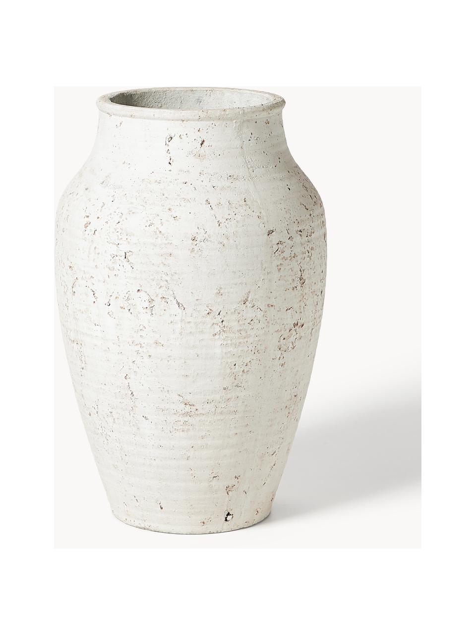 Cache-pot Milos, Ciment, Blanc, Ø 44 x haut. 66 cm