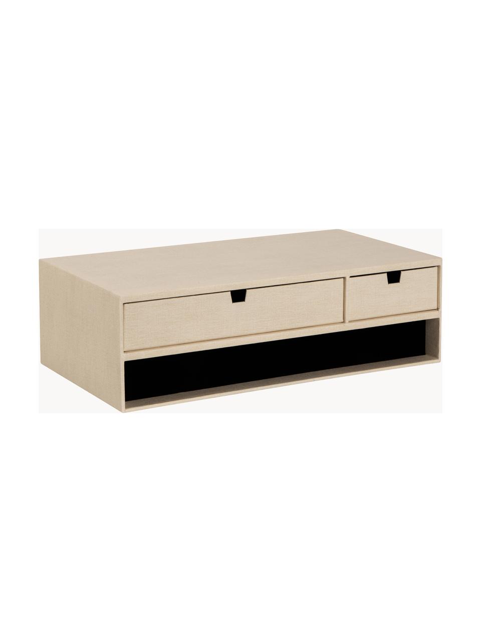 Supporto per monitor con cassetti Ted, Cartone rigido, Beige chiaro, Larg. 49 x Prof. 26 cm