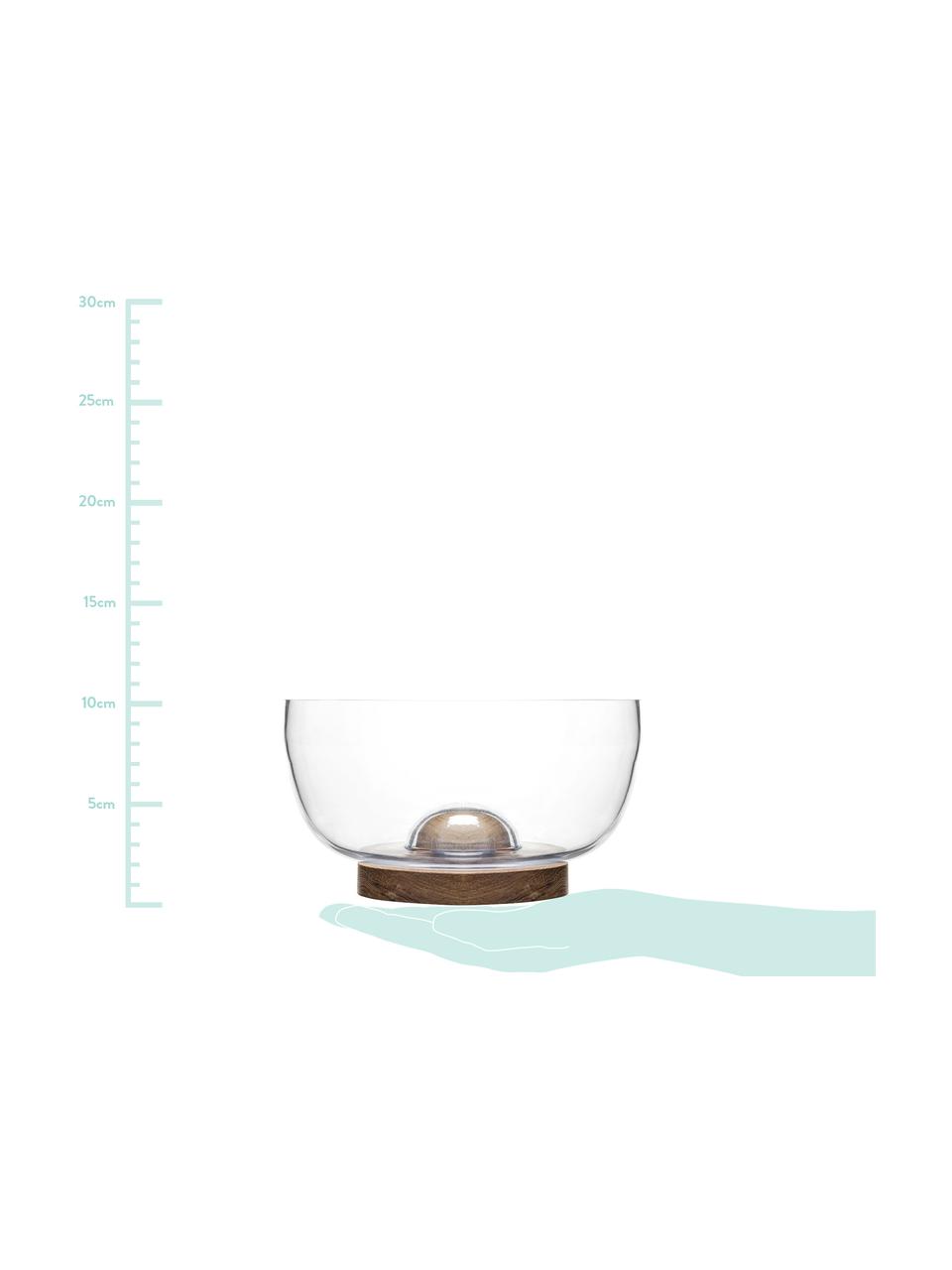 Šalátová misa zo skla a dubového dreva Eden, Priehľadná, dubové drevo