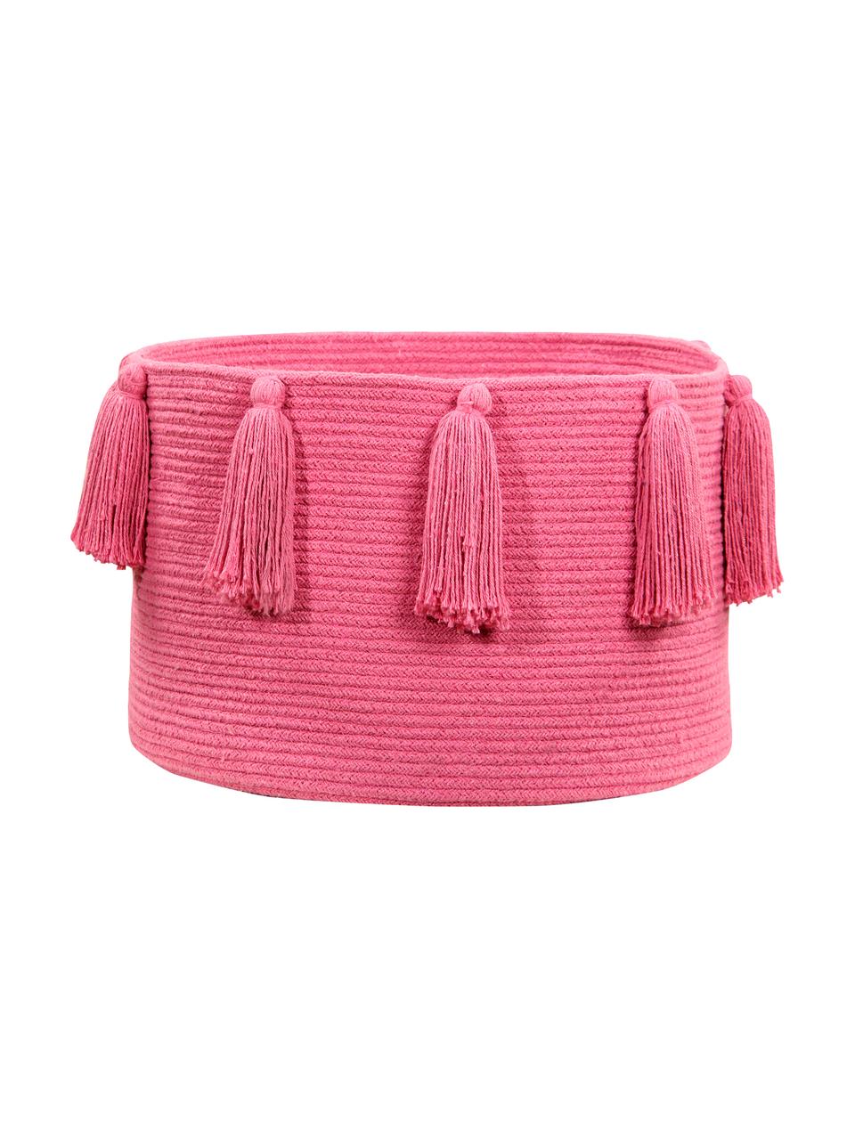 Cesto Tassels, 97% cotone, 3% cotone riciclato, Rosa, Ø 45 x Alt. 30 cm