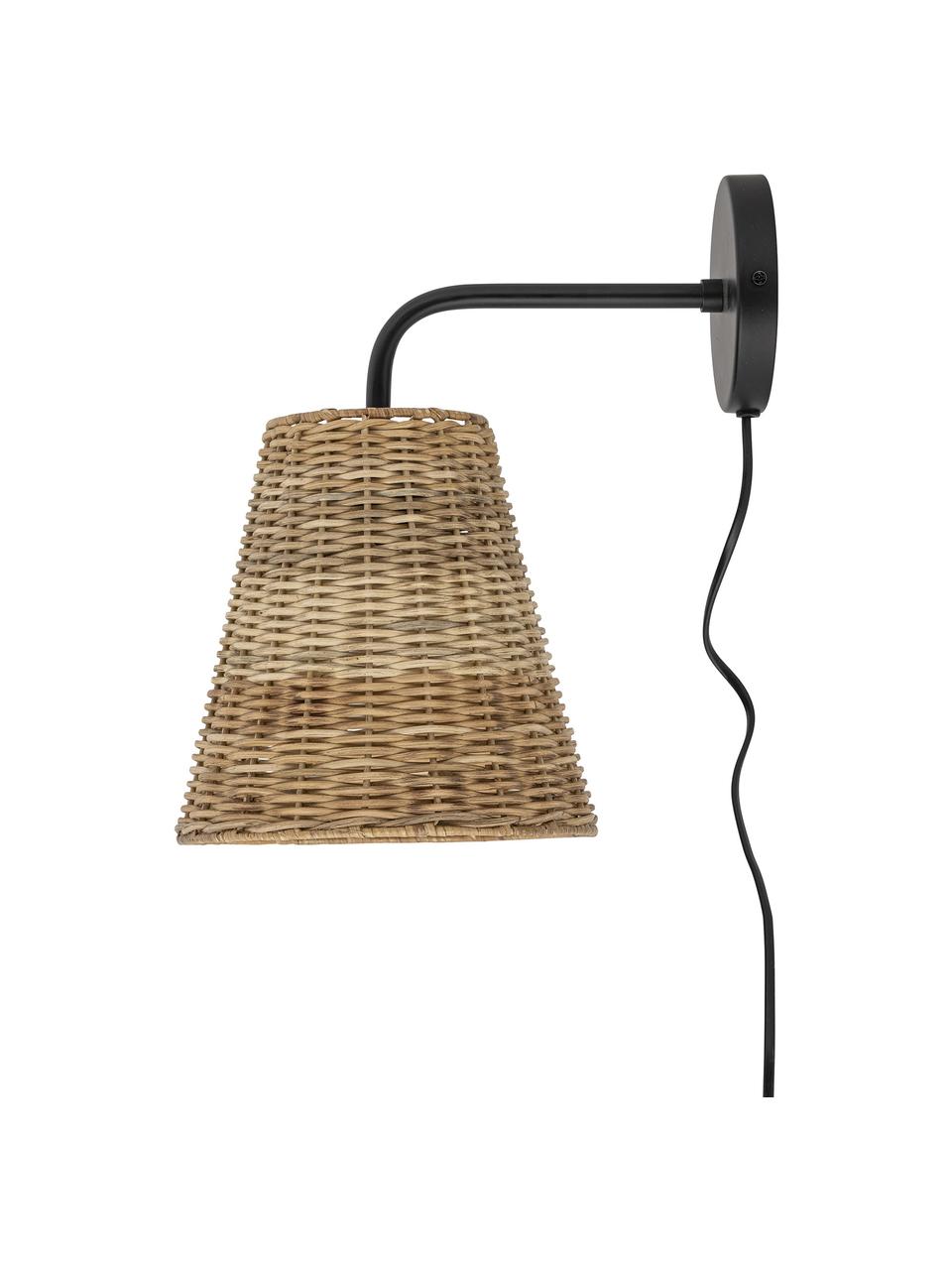 Applique en rotin Thed, Brun, prof. 29 x haut. 34 cm
