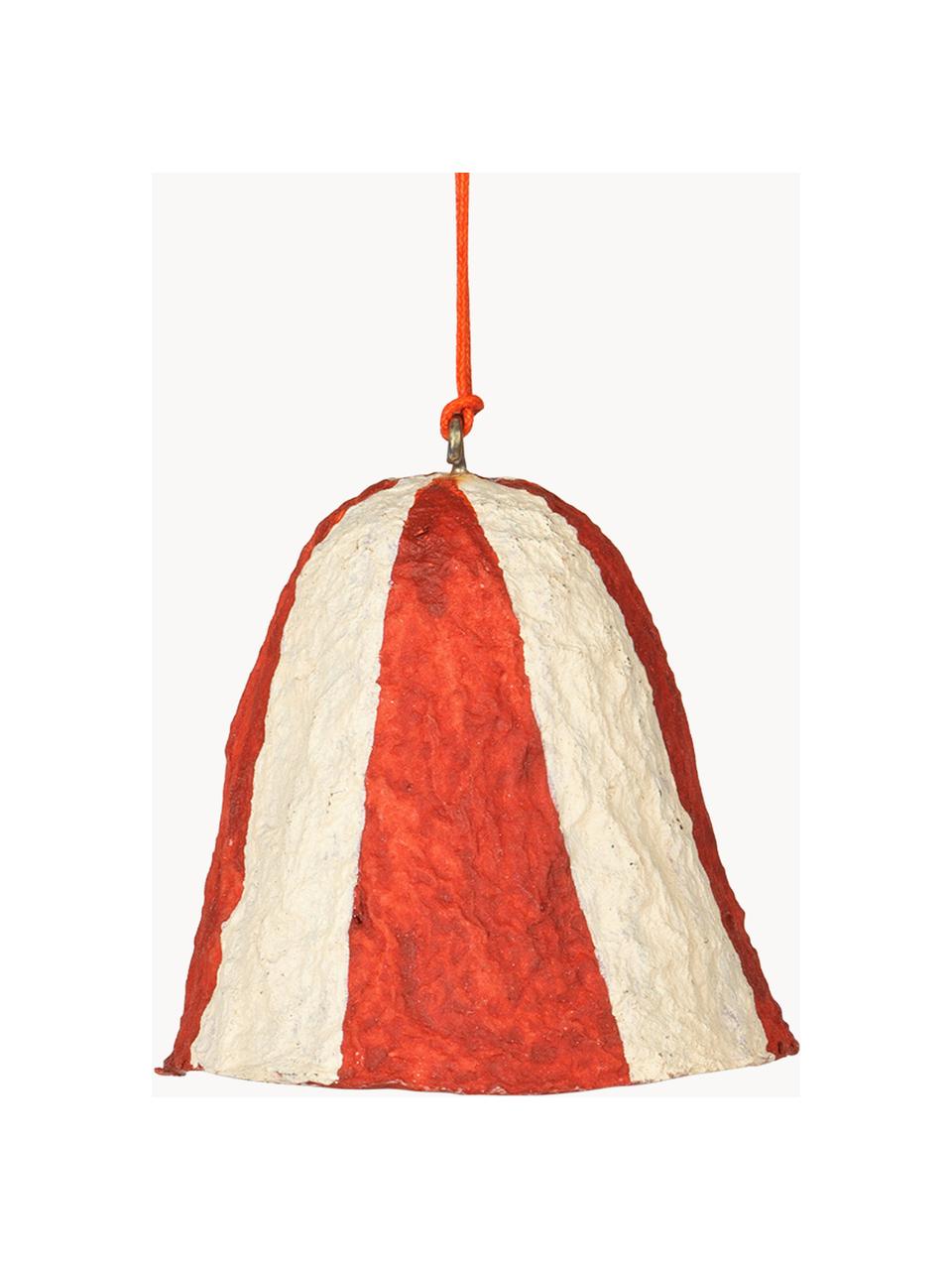 Ciondoli per albero di Natale Pulp 4 pz, Polpa di cotone, Rosso, bianco latte, Ø 6 x Alt. 6 cm