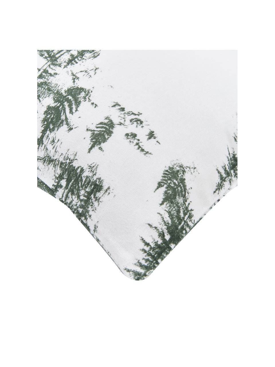 Flanelová obliečka na vankúš so zimným motívom Nordic, 2 ks, Zelená, biela