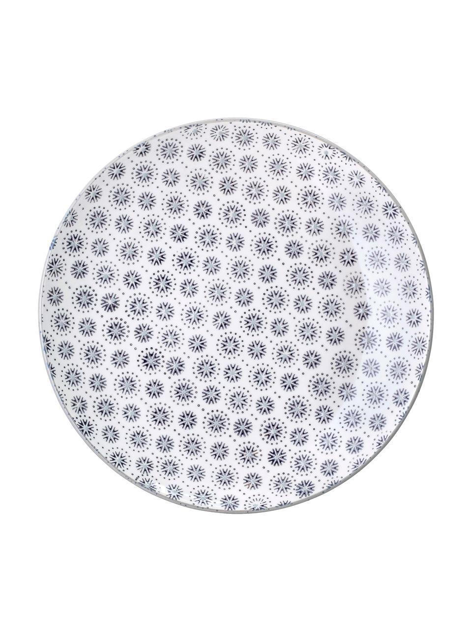 Platos llanos de gres Elsa, 4 uds., Gres, Gris, crema, Ø 21 cm