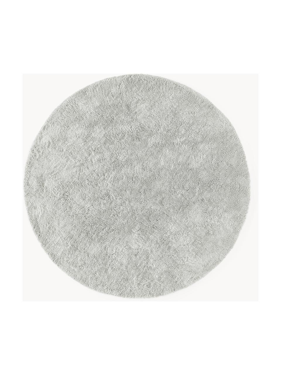 Tapis rond épais et moelleux Leighton, Gris clair, Ø 150 cm (taille M)