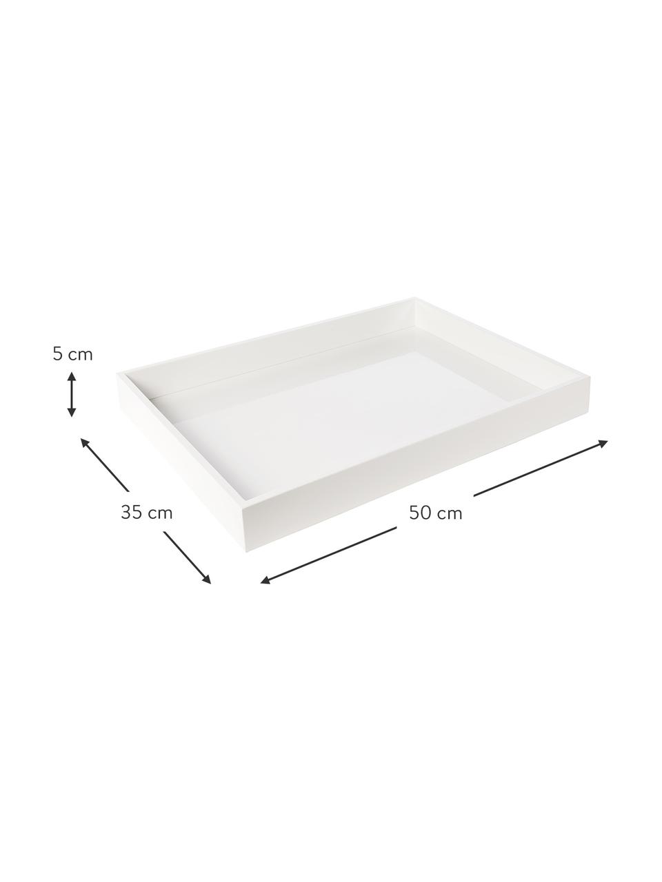 Vassoio molto lucido Hayley, Vassoio: pannello di fibra a media, Bianco, Larg. 33 x Prof. 24 cm