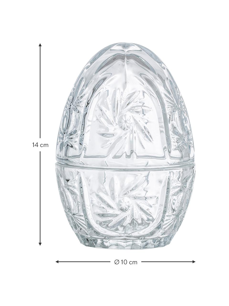 Caja decorativa Egg, Vidrio, Transparente, Ø 10 x Al 14 cm