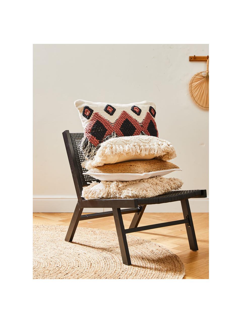 Poszewka na poduszkę Tanea, 100% bawełna, Ecru, czarny, rudy, S 40 x D 60 cm
