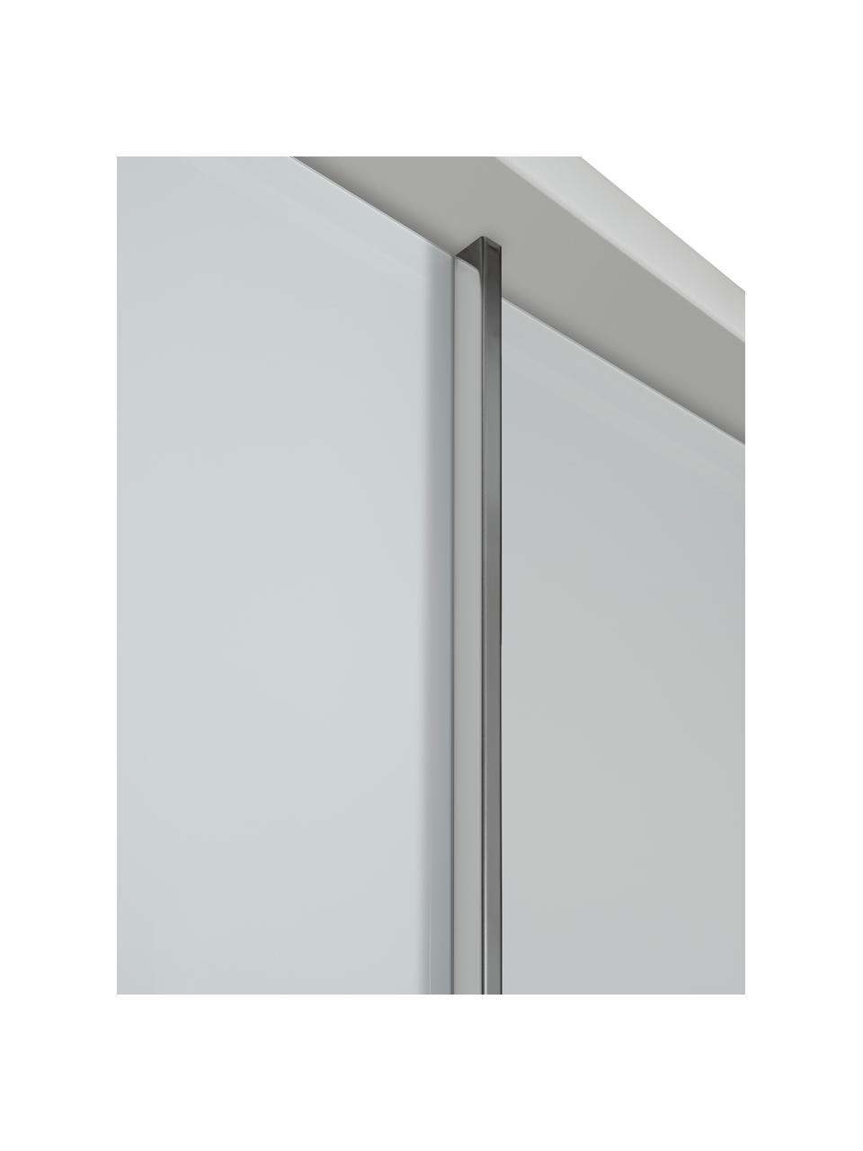 Schwebetürenschrank Monaco, 3-türig, Korpus: Holzwerkstoff, foliert, Leisten: Metall, beschichtet, Weiß, B 279 x H 217 cm