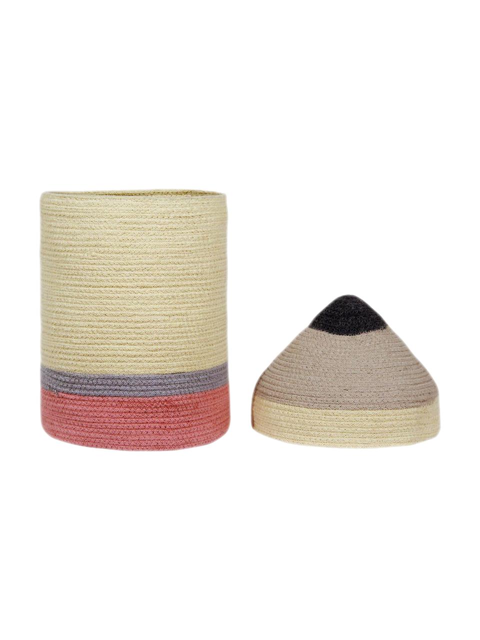 Cesta infantil artesanal Pencil, Ø 13 x 30 cm, 97% algodón, 3% fibra sintética, Multicolor, Ø 13 x Al 30 cm
